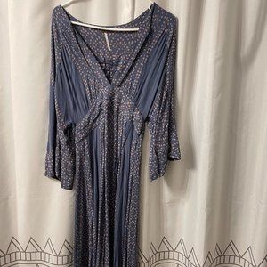 Periwinkle Long-sleeved Free People Maxi Dress
